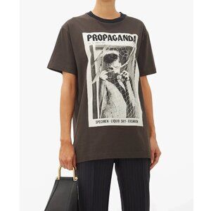 ACNE "Erice" Printed Tee in Faded Black, size XS